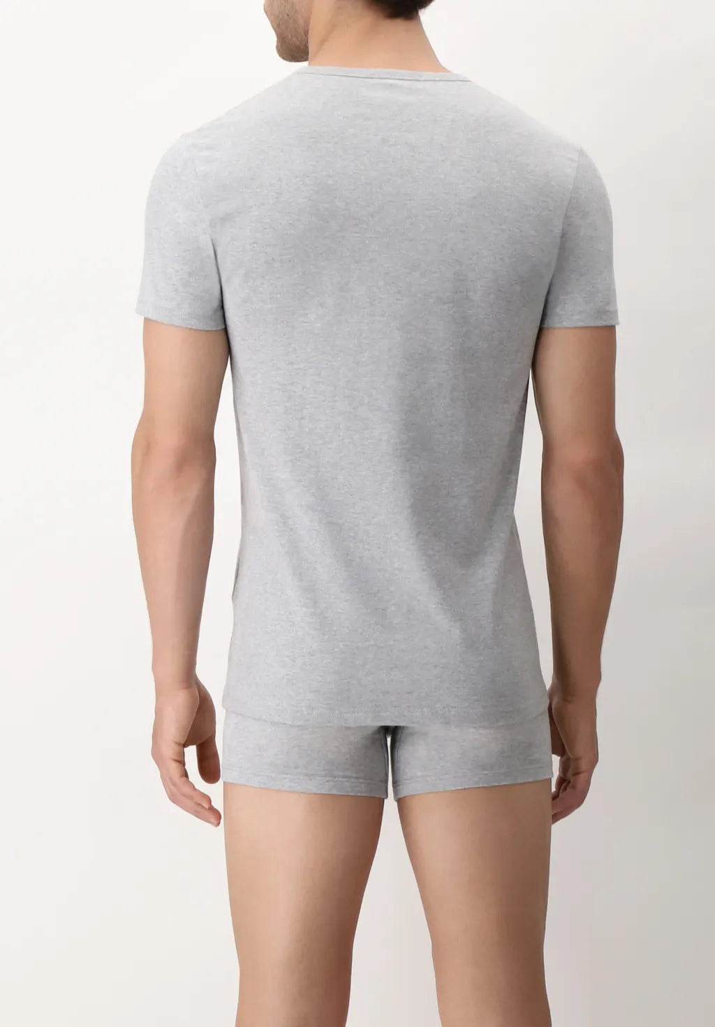 Maglietta Girocollo in Cotone Elasticizzato Match Bipack - Grigio mélange - Perofil