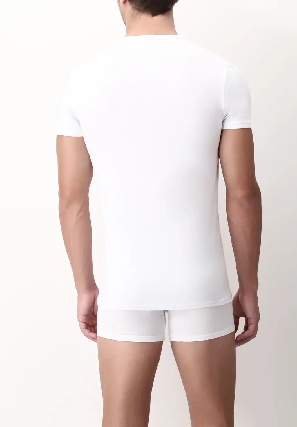 Maglietta Girocollo in Cotone Elasticizzato Match Bipack - Bianco - Perofil