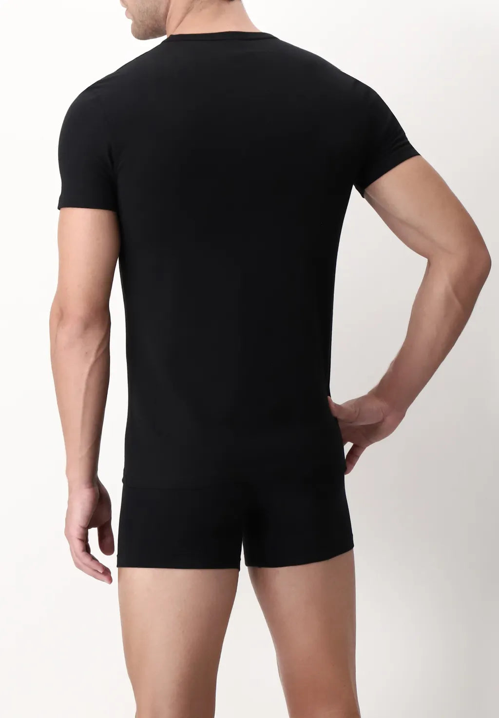 Maglietta Girocollo in Cotone Elasticizzato Match Bipack - Nero - Perofil