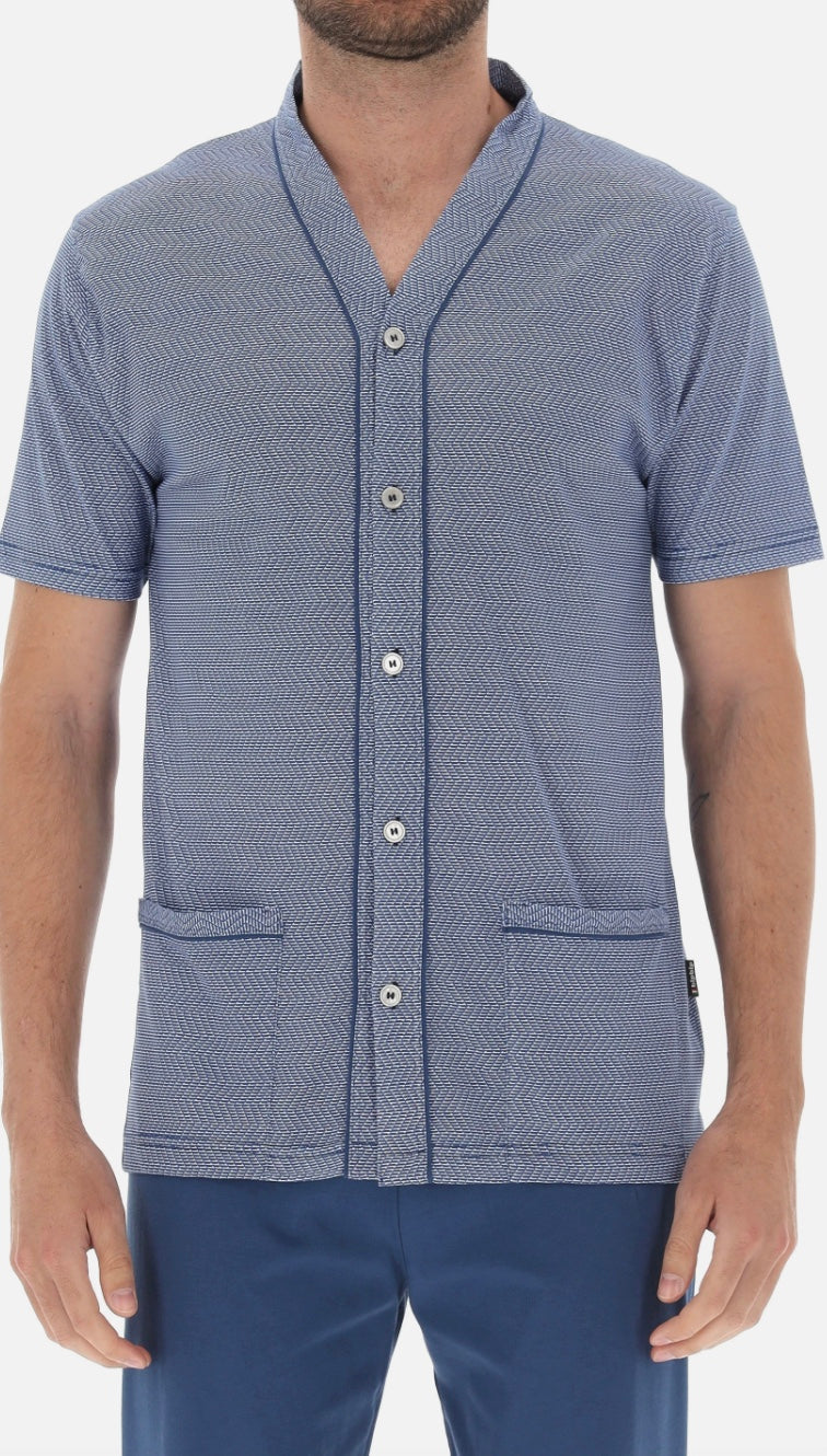 Bip Bip Pigiama Uomo Orlato 3 pezzi 100% Cotone - Oceano