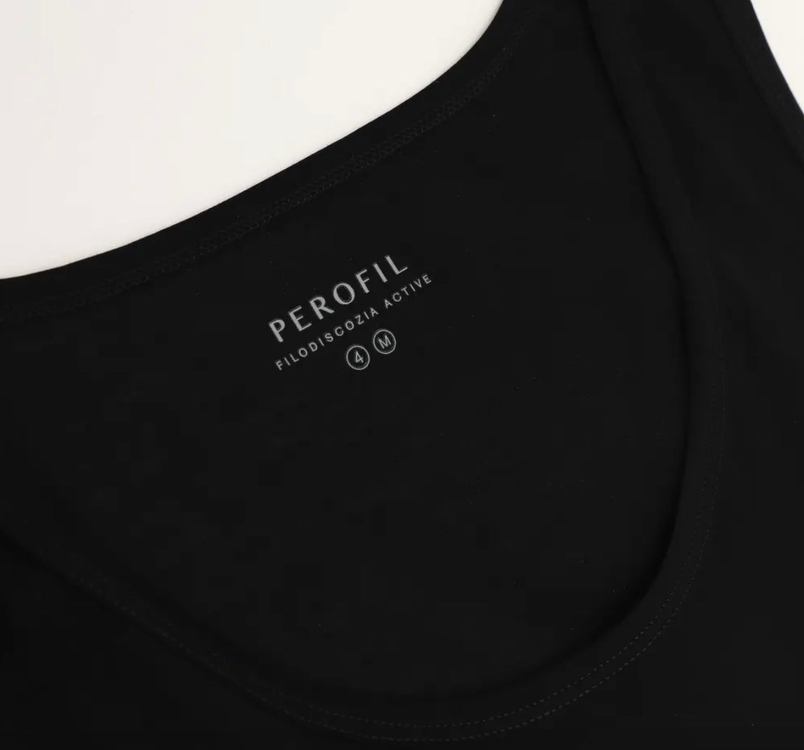 Perofil Canotta Larga in Filo di Scozia Active - Nero