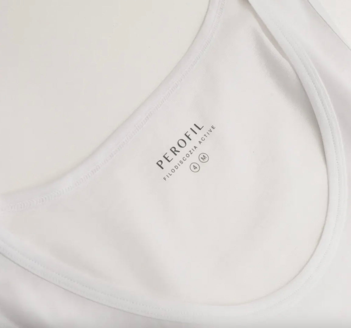 Perofil Canotta Spalla Larga in Filo di Scozia Active - Bianco