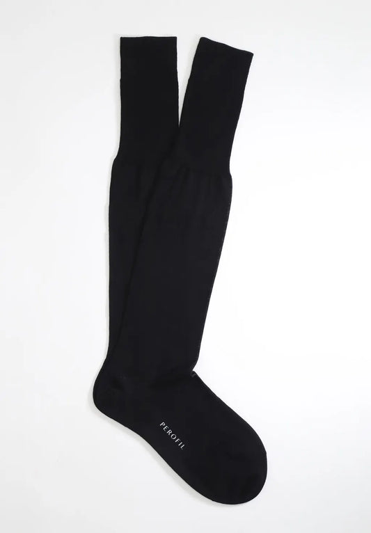 Calza Lunga in Lana Merinos Prince Plus - Nero - Perofil