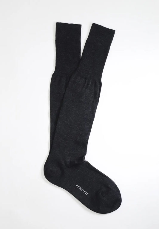 Calza Lunga in Lana Merinos Prince Plus - Fumo - Perofil
