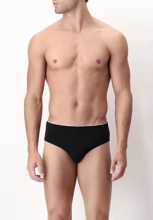 Slip Medio in Cotone Elasticizzato Match Bipack - Nero - Perofil