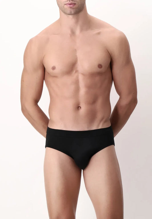 Slip Medio in Filo di Scozia elasticizzato Active - Nero - Perofil
