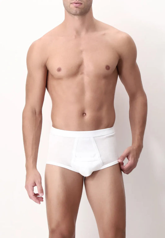 Slip Alto in Filo di Scozia Canguro - Bianco - Perofil
