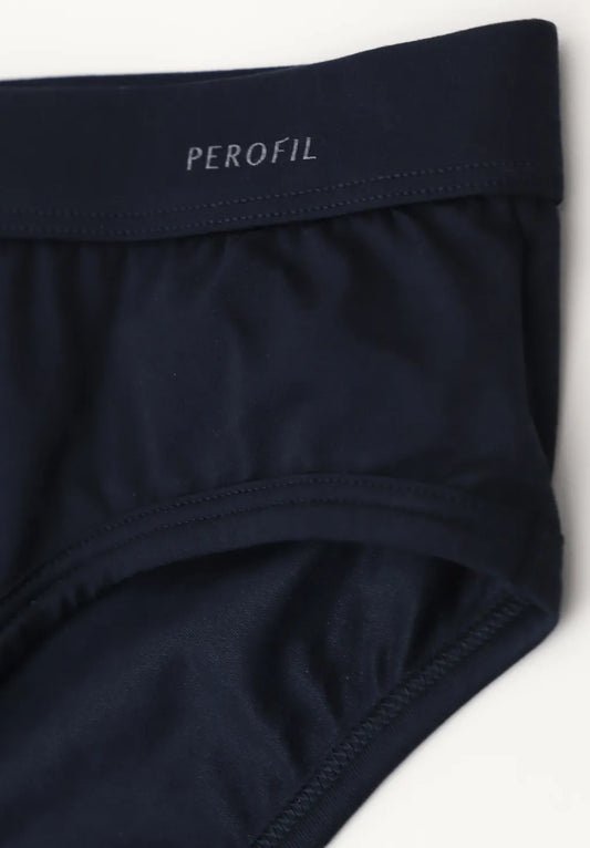 Slip Medio in Filo di Scozia elasticizzato Active - Blu - Perofil