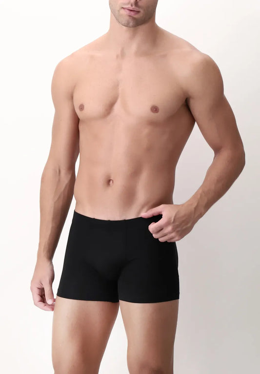 Boxer Parigamba in Filo di Scozia elasticizzato Active - Nero - Perofil
