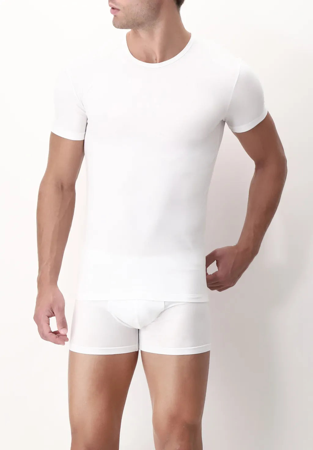 Maglietta Girocollo in Cotone elasticizzato 4Seasons - Bianco - Perofil