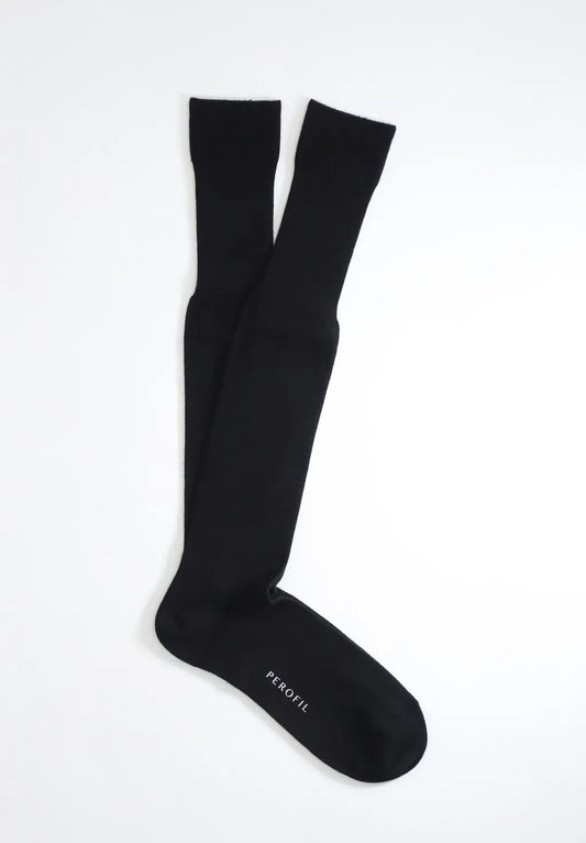 Calza Lunga in Cotone & Cashmere - Nero - Perofil