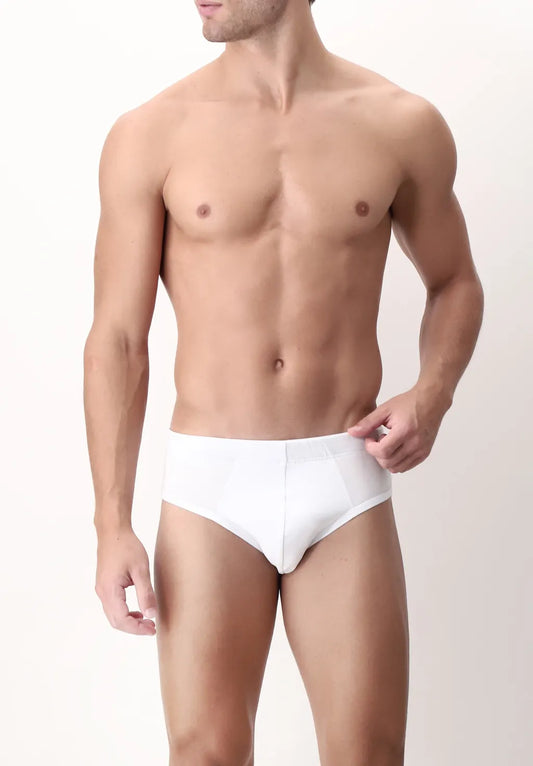 Slip Medio in Cotone Elasticizzato Match Bipack - Bianco - Perofil
