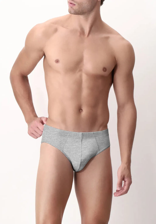 Slip Mini in Cotone elasticizzato Match Bipack -Grigio Melange - Perofil
